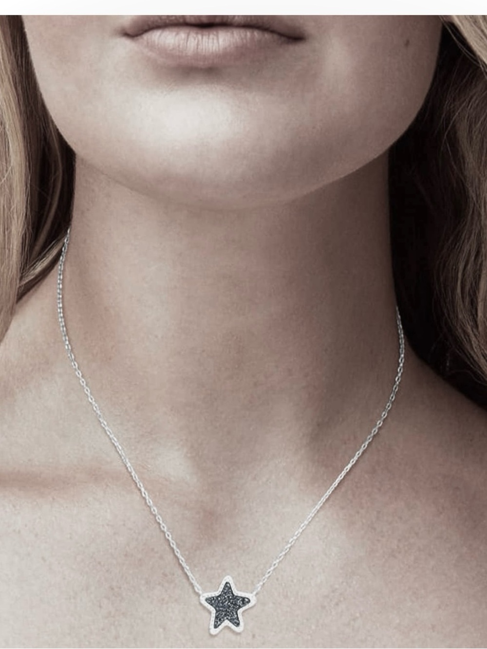 Kendra Scott Sterling Silver Druzy Star Necklace